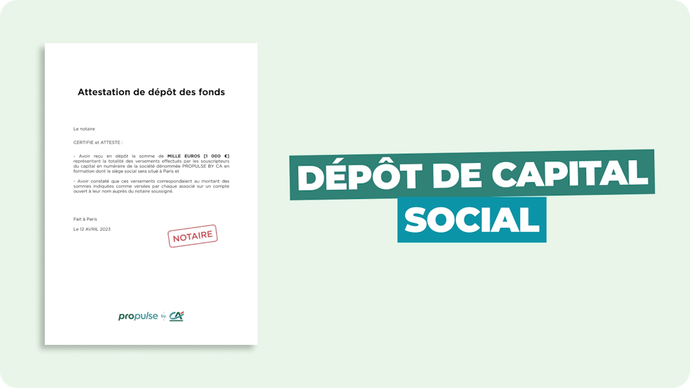 Dépôt de capital social