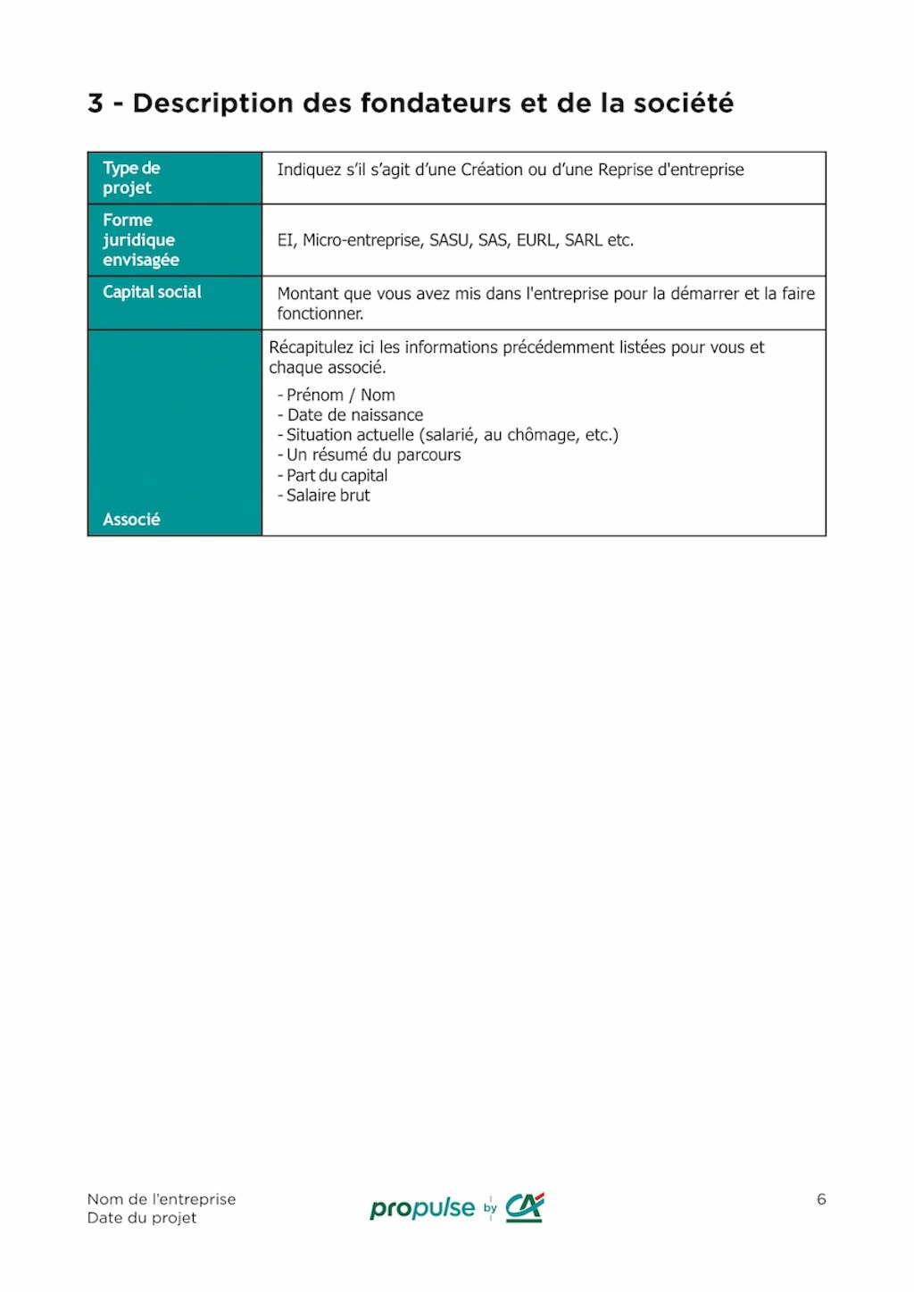 Template business plan vierge page 6