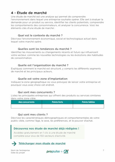 Template business plan vierge page 7 Template business plan vierge page 7