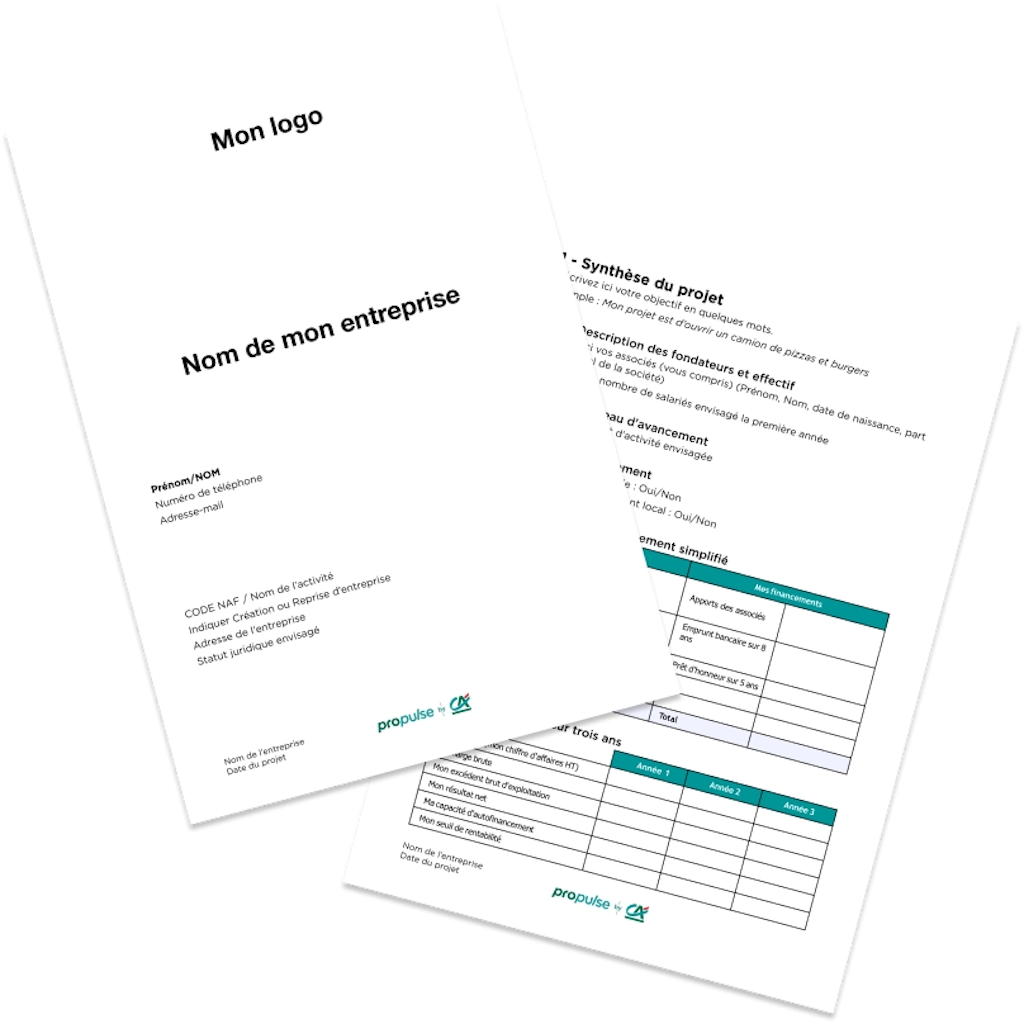 Template de business plan Template de business plan