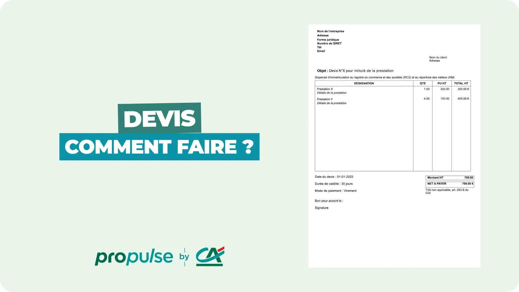 Comment faire un devis ?