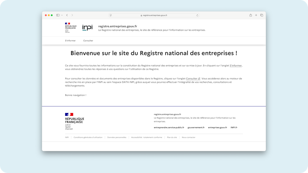 Registre national des entreprises