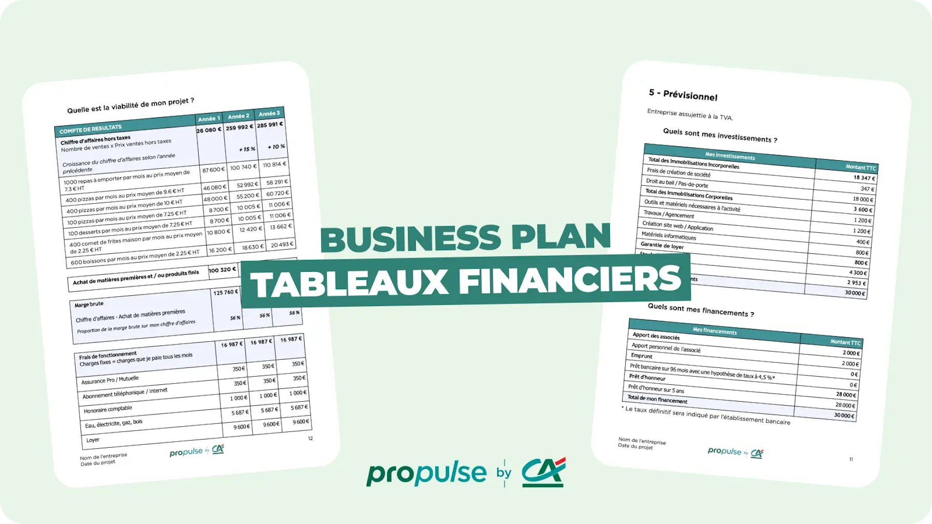 Partie financière business plan