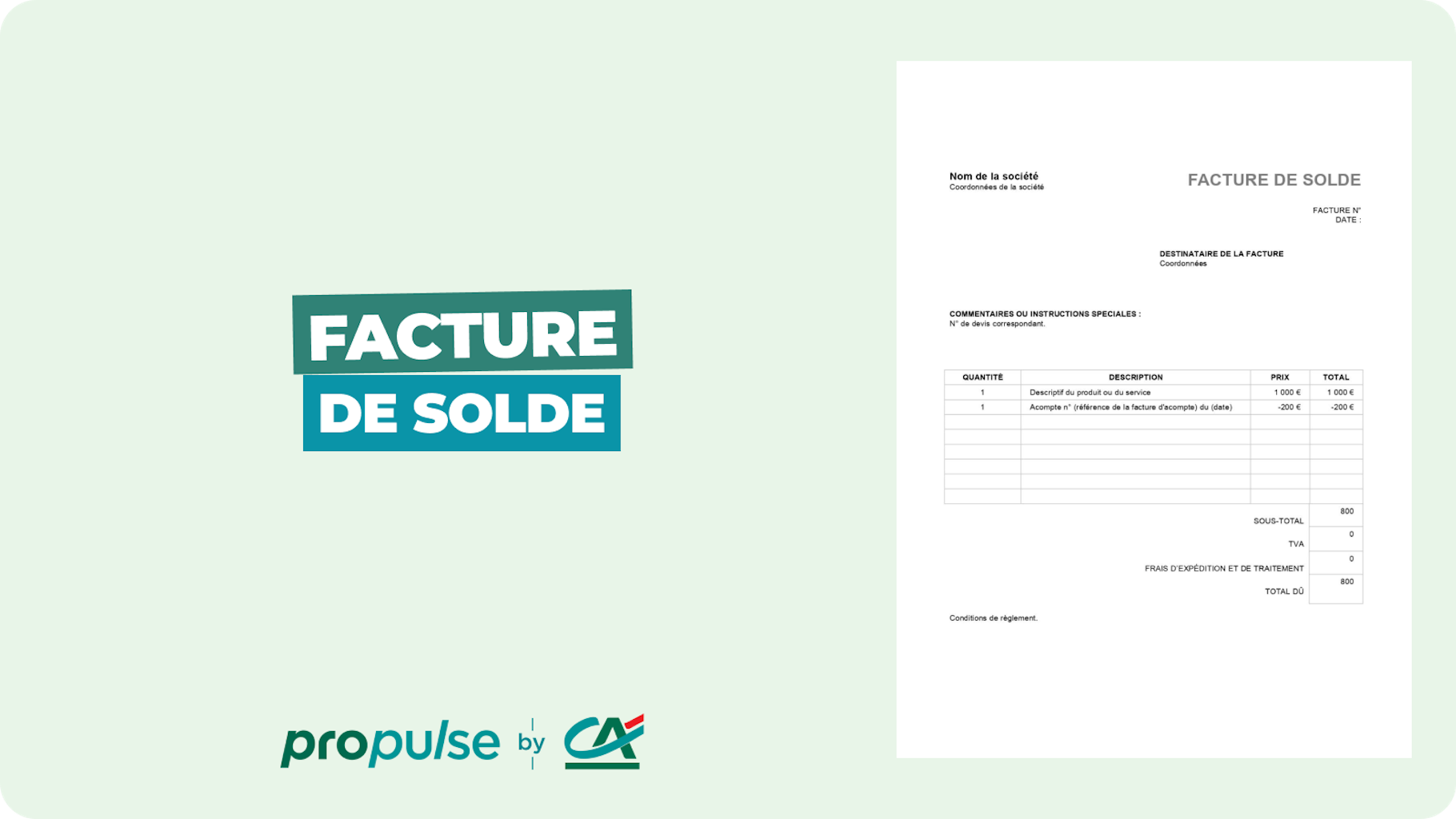 Facture de solde