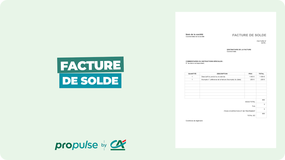 Facture de solde