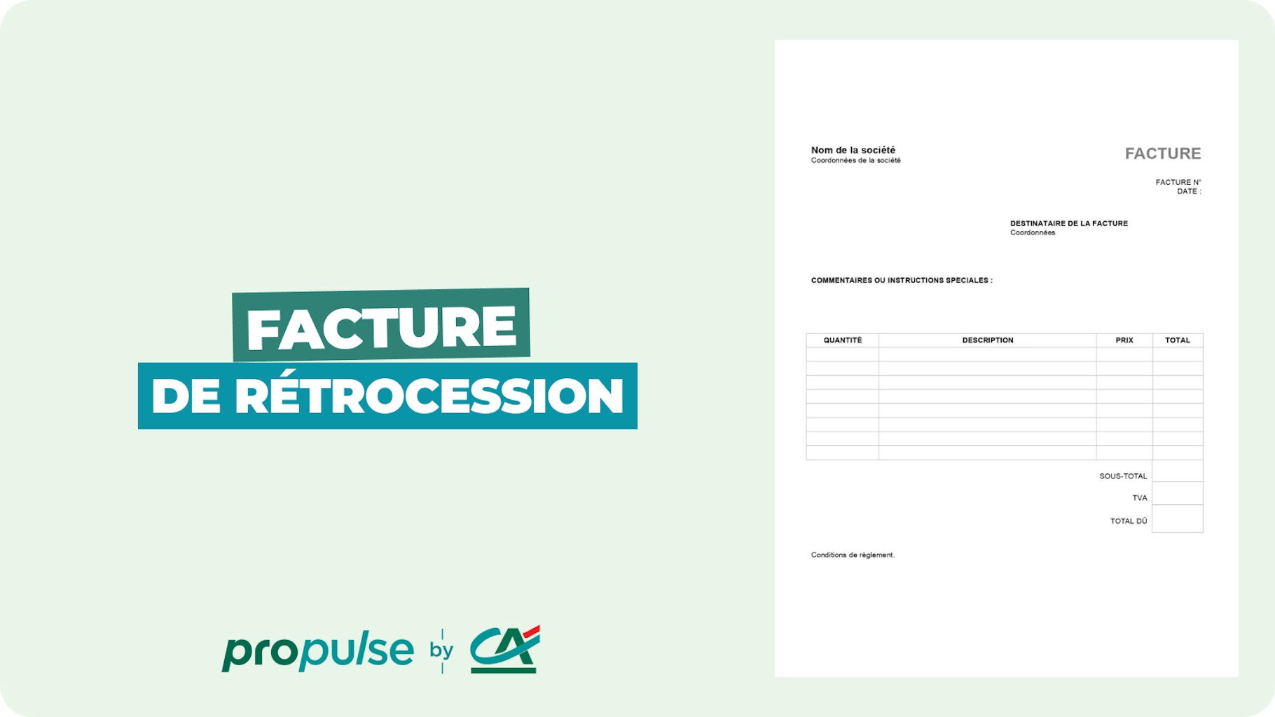 Facture de rétrocession Facture de rétrocession