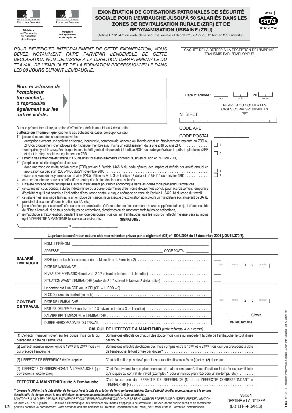 Formulaire cerfa 10791*02