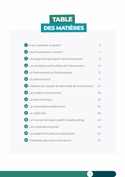 Guide du financement professionnel aperçu