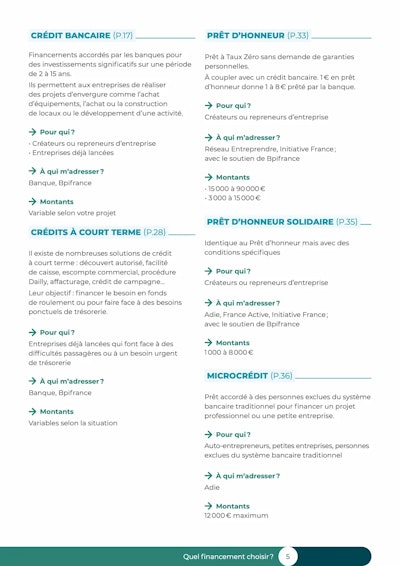 Guide du financement professionnel aperçu