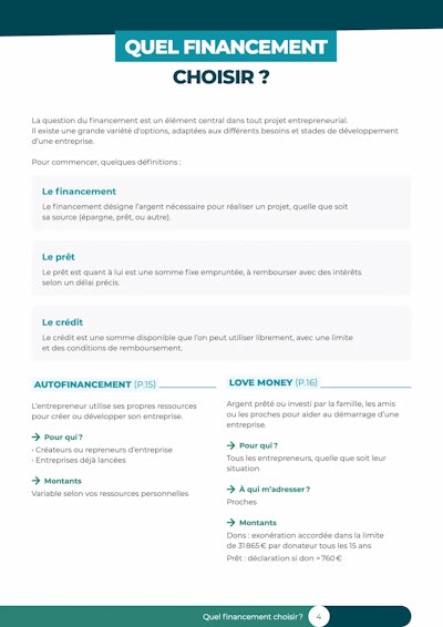 Guide du financement professionnel aperçu
