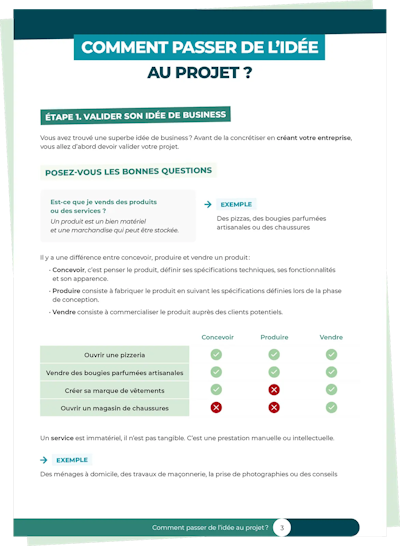 Aperçu Guide création d'entreprise page 3 Aperçu Guide création d'entreprise page 3