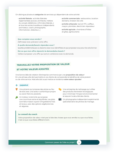 Aperçu Guide création d'entreprise page 4 Aperçu Guide création d'entreprise page 4