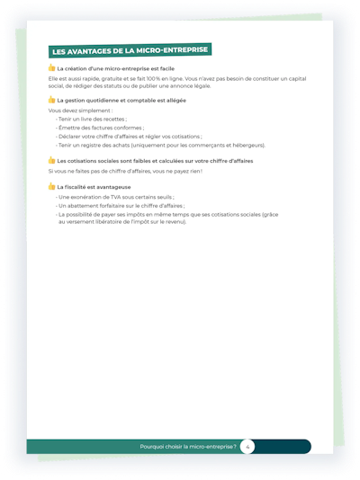 Aperçu Guide micro-entreprise page 4 Aperçu Guide micro-entreprise page 4