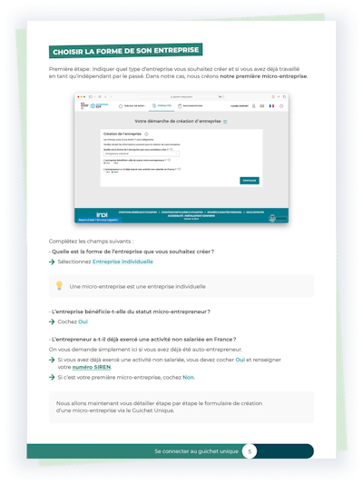 Aperçu guide du Guichet unique 5