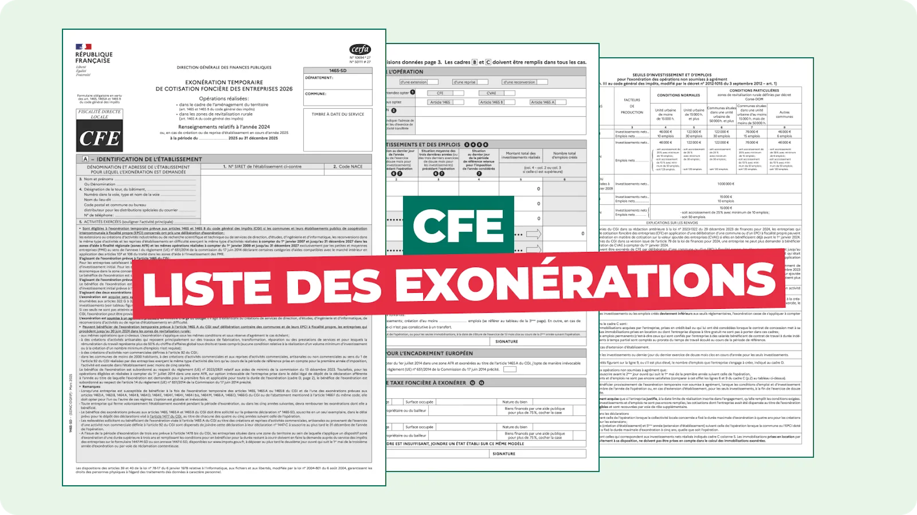 Exonérations de CFE