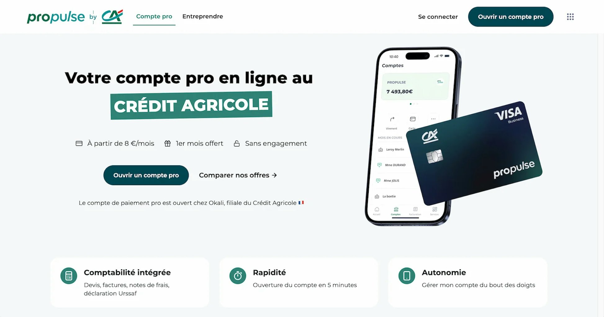 Capture écran site Propulse by CA Capture écran site Propulse by CA