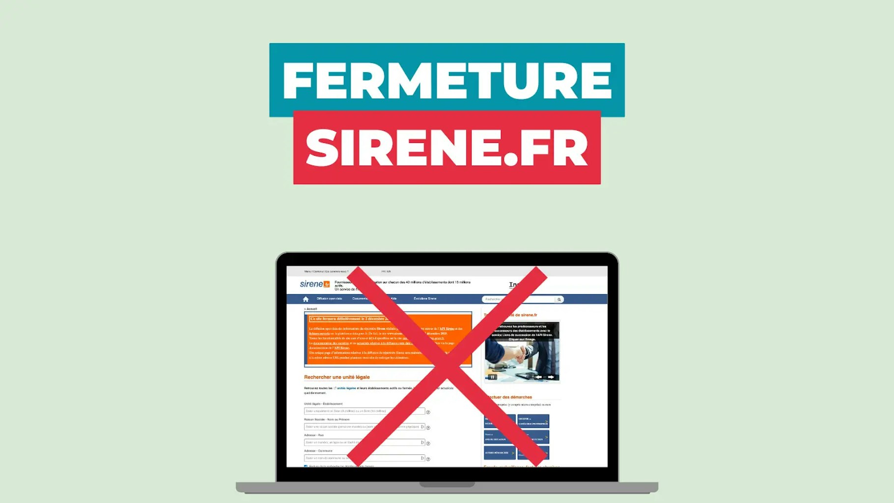 Fermeture Sirene.fr Fermeture Sirene.fr