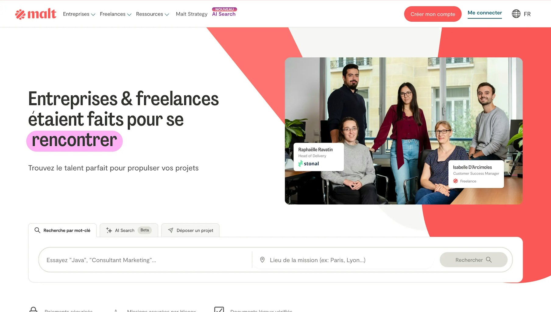 Capture d'écran home page malt Capture d'écran home page malt