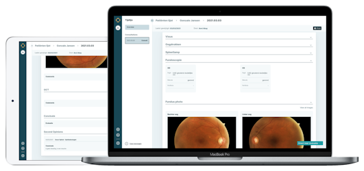 iPad and MacBook showing patientdata in Eyehelp application