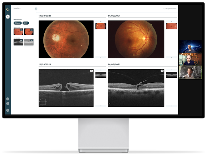 Screen showing training with one of our eye doctors.