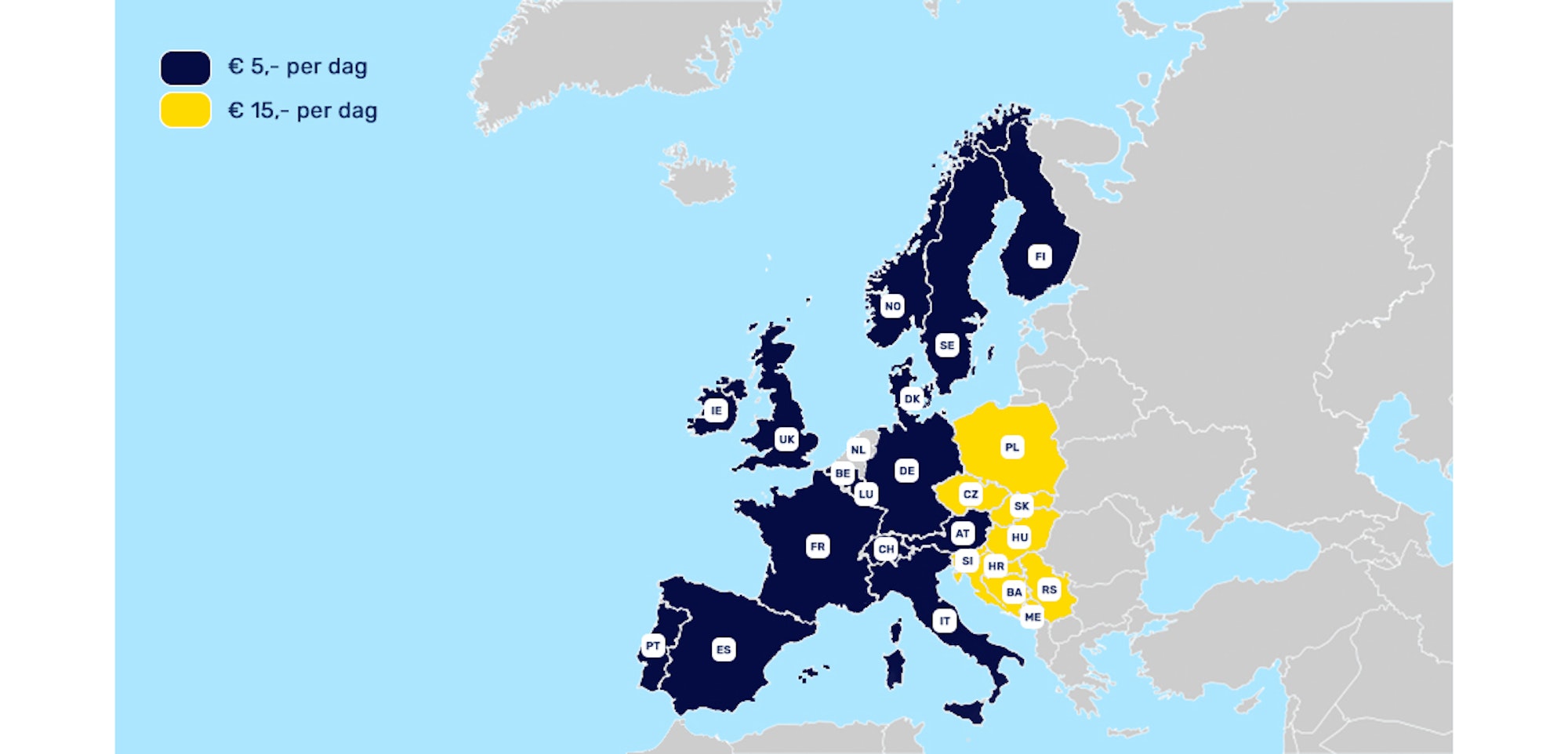 Buitenlandtoeslag DIKS autoverhuur