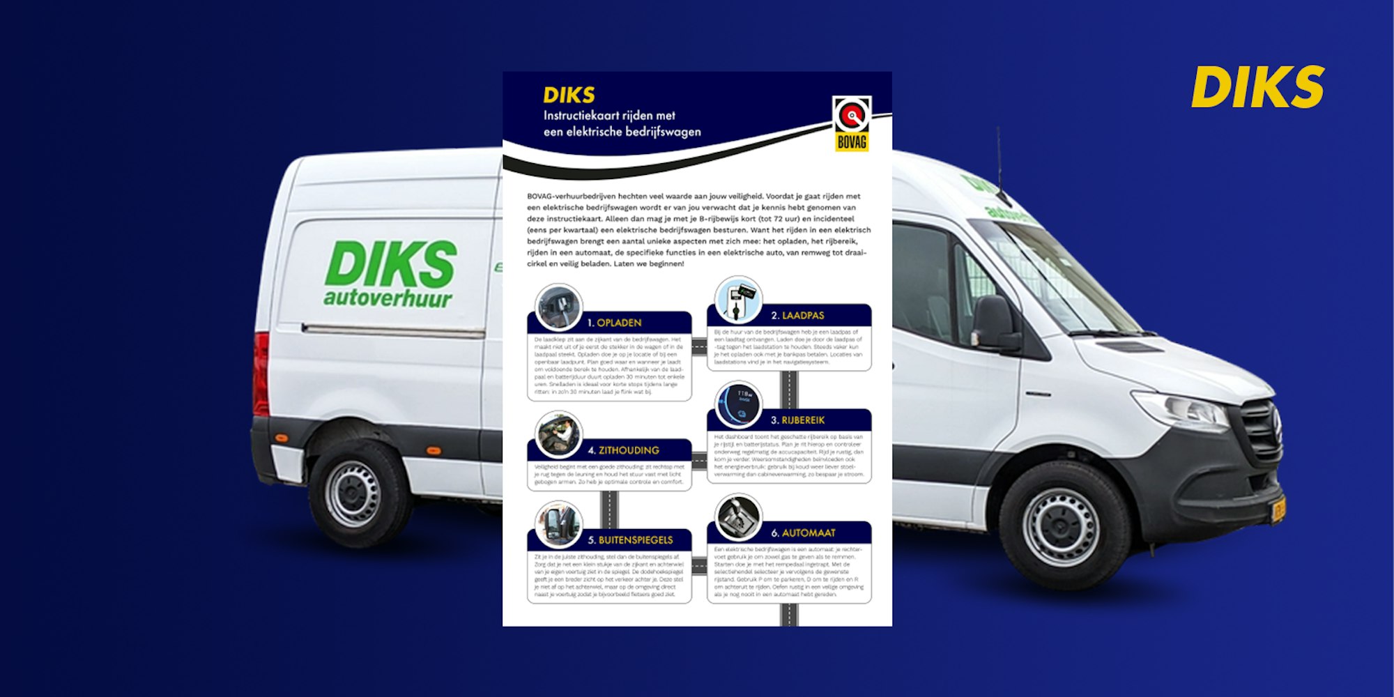 DIKS Elektrische bestelbus tot 4250KG met instructiekaasrt