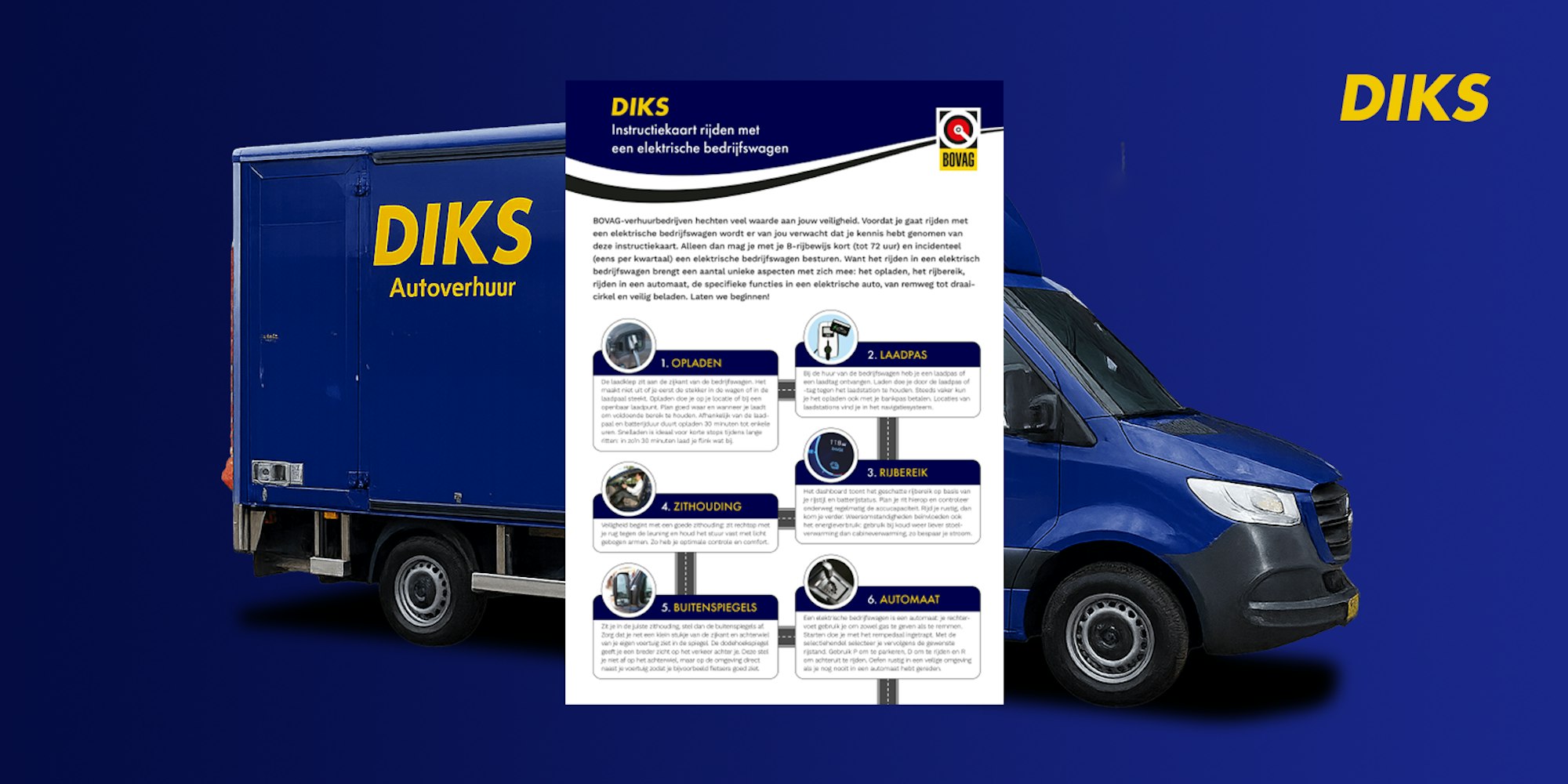 DIKS Elektrische bestelbus tot 4250KG met instructiekaasrt
