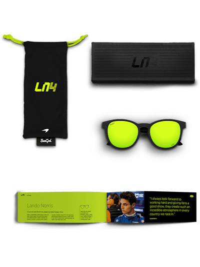 Lando Norris Limited Edition Sunglasses in their box
