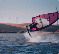 Windsurfer jumping