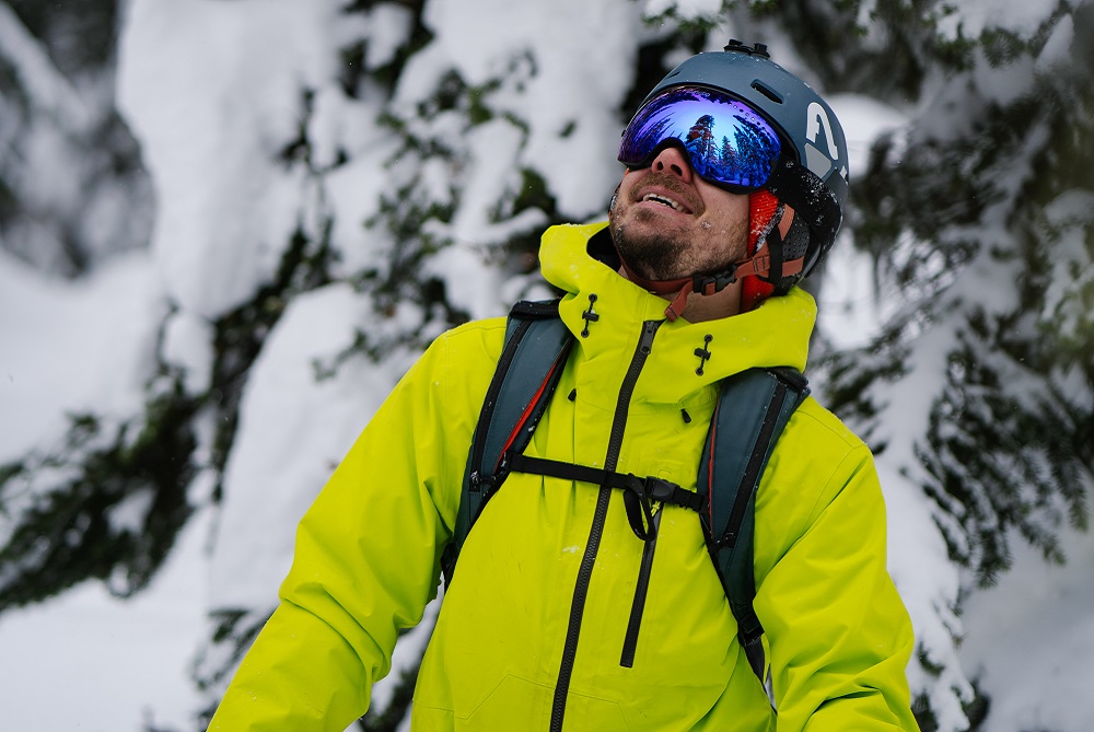 "I live to dip into the trees after a fresh dump of snow and go left when the crowd goes right…. Smiling because I knew it was the right decision."