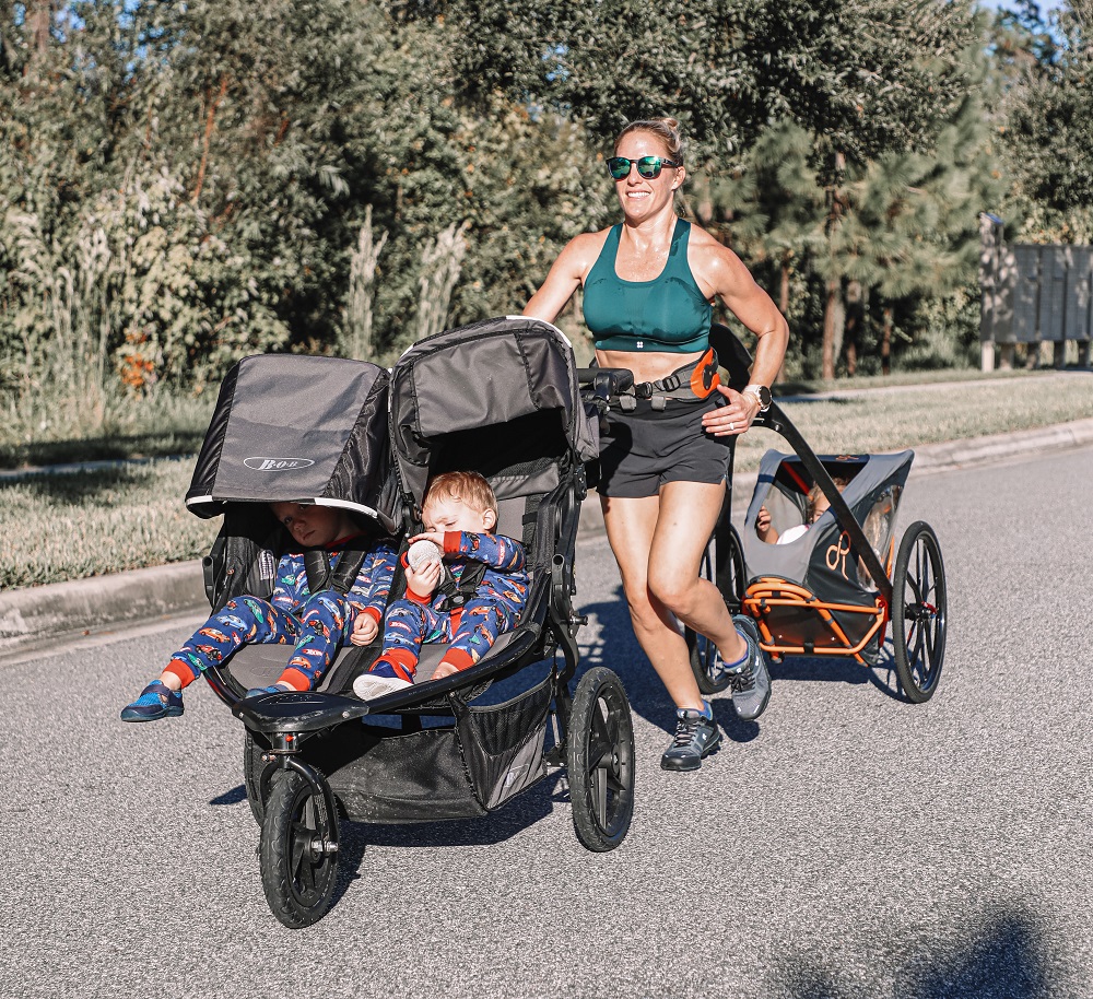 “Sure, I’ve had to get creative and I feel I’ve done my best to not only continue to train through motherhood but to include them in all my passions; the main one being running of course!”