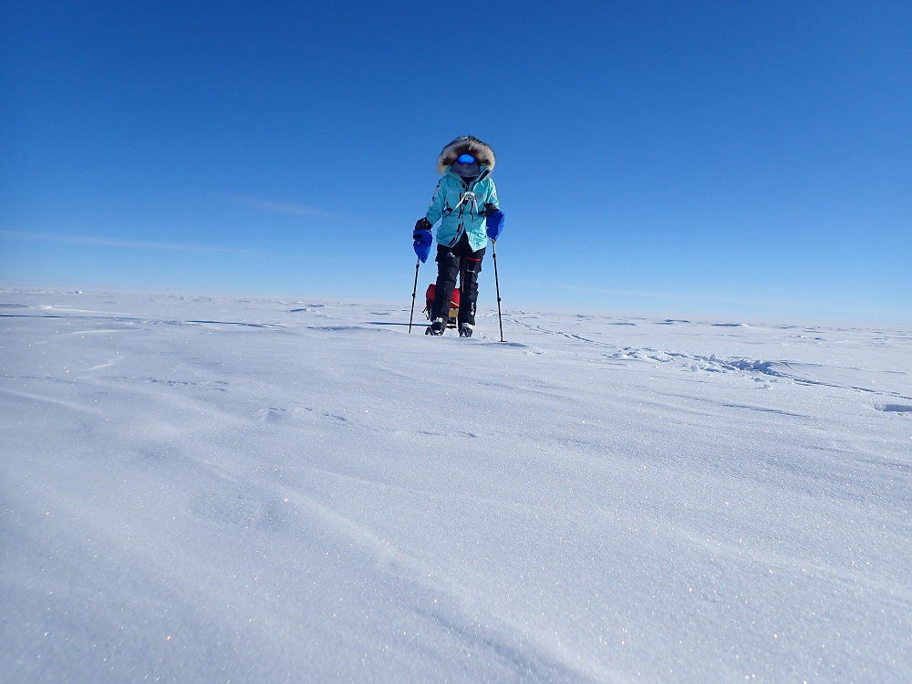 Harry Potter books and meditation helped pass the time as the women skiied 18 hour days in total solitude to reach their goal.