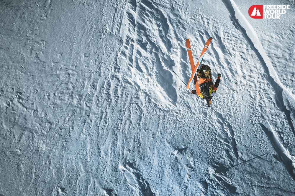 Italian Markus Eder throws an effortless backflip as he makes his way onto the top step once again Photo: J.Bernard