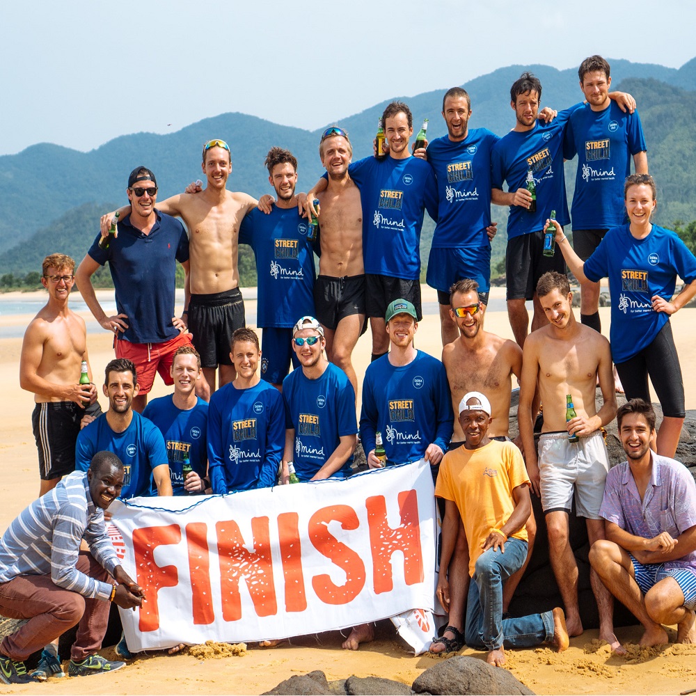2000 litres of water, 92 blisters, 770,000 calories, 550 painkillers, 120 massages, 1800 electrolyte tablets and 15 pairs of SunGods later and the team arrives at the finish line at Bureh beach.