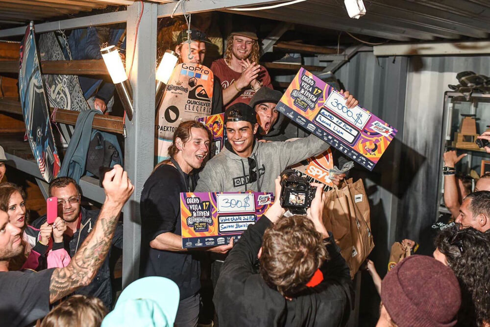 Liam Peacock celebrates the win in Russia at Kingwinch Wakepark!