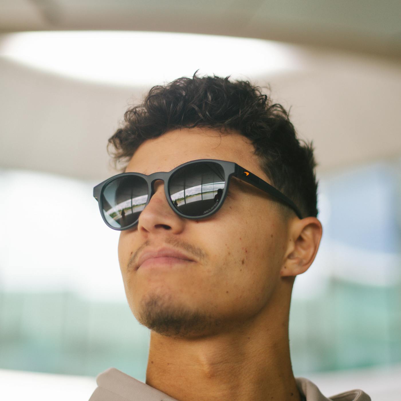 Lando Norris wearing SunGod Sierras Sunglasses