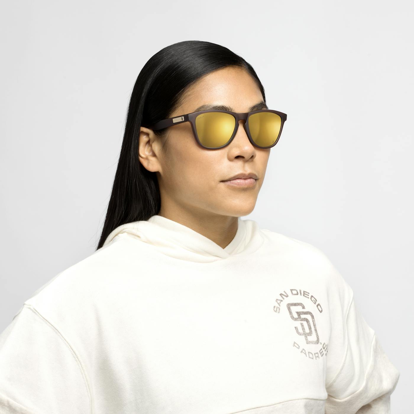 Female model wearing San Diego Padres Classics