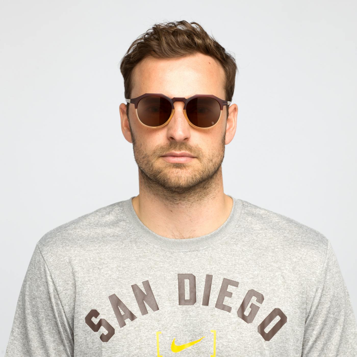 Male model wearing San Diego Padres Zephyrs Sunglasses