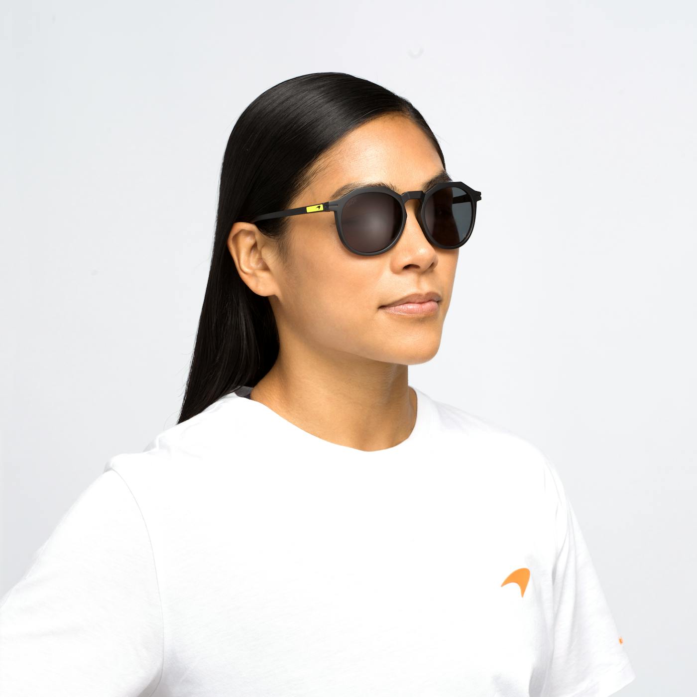 Female model wearing SunGod Zephyrs Sunglasses