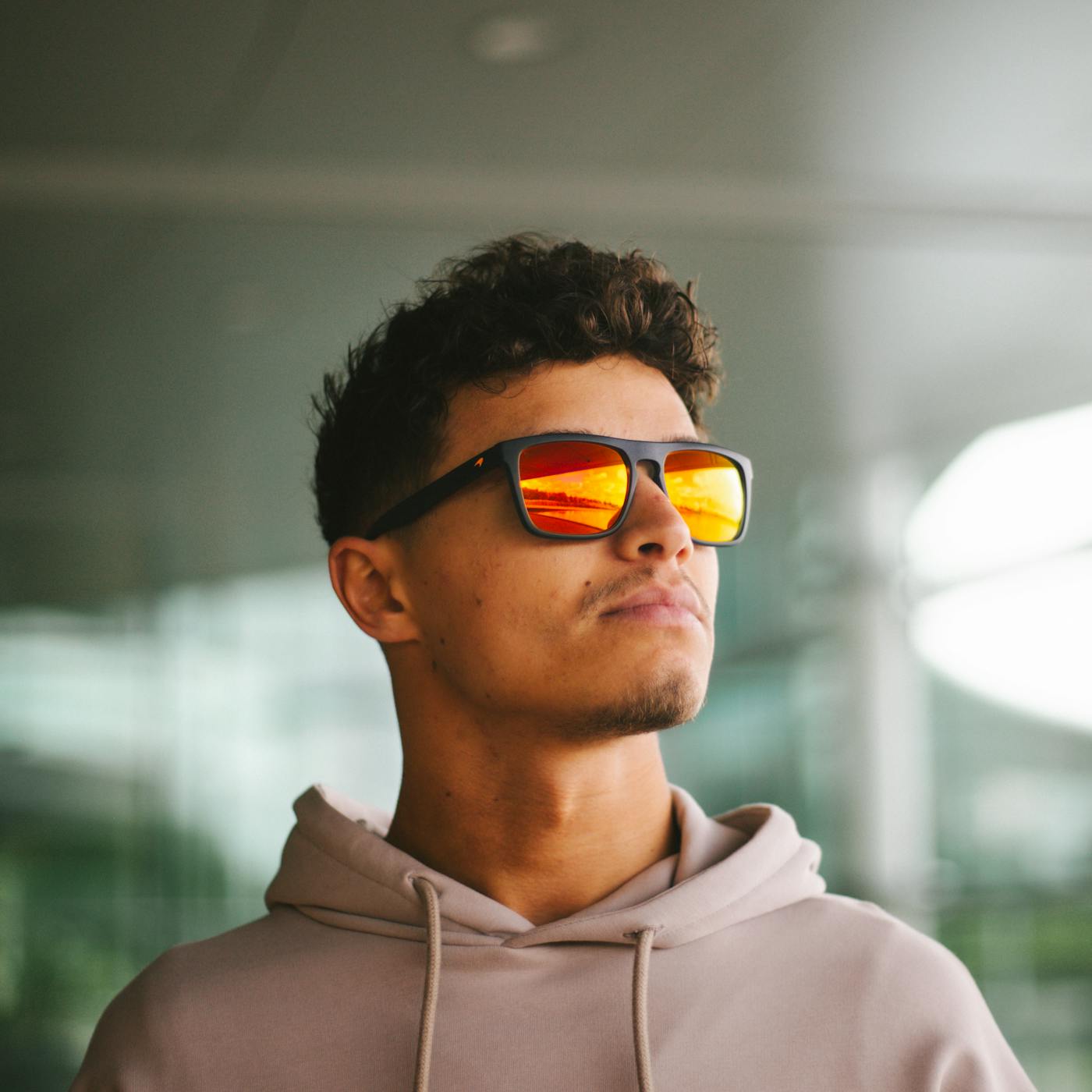 Lando Norris wearing SunGod Renegades Sunglasses