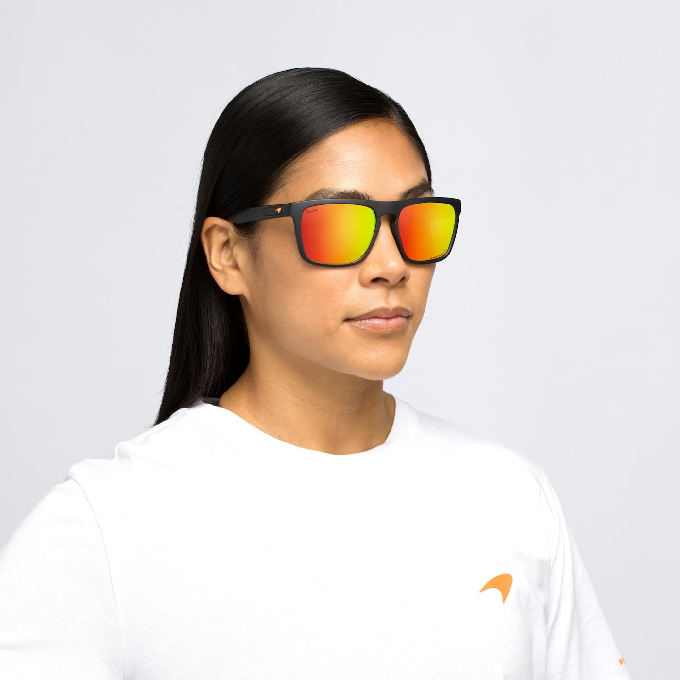 Female model wearing McLaren Renegades sunglasses
