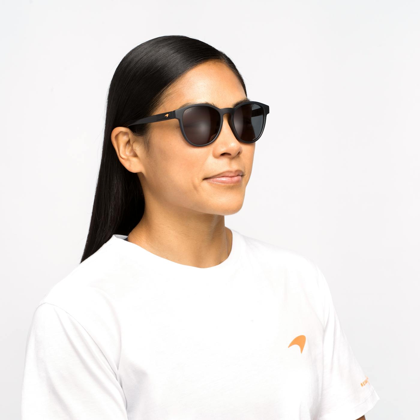 Female model wearing McLaren Sierras sunglasses