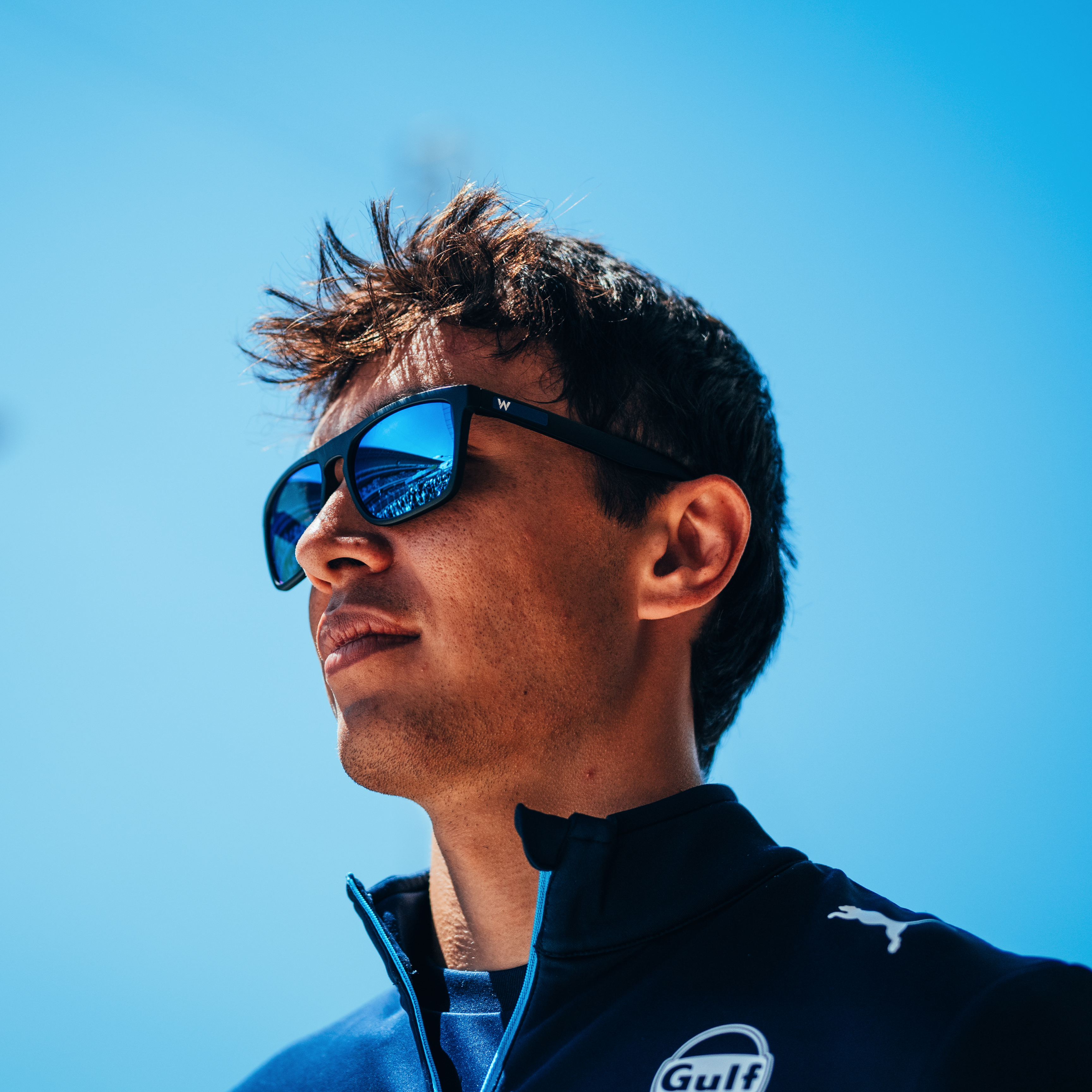 Williams driver Alex Albon wearing Williams Renegades