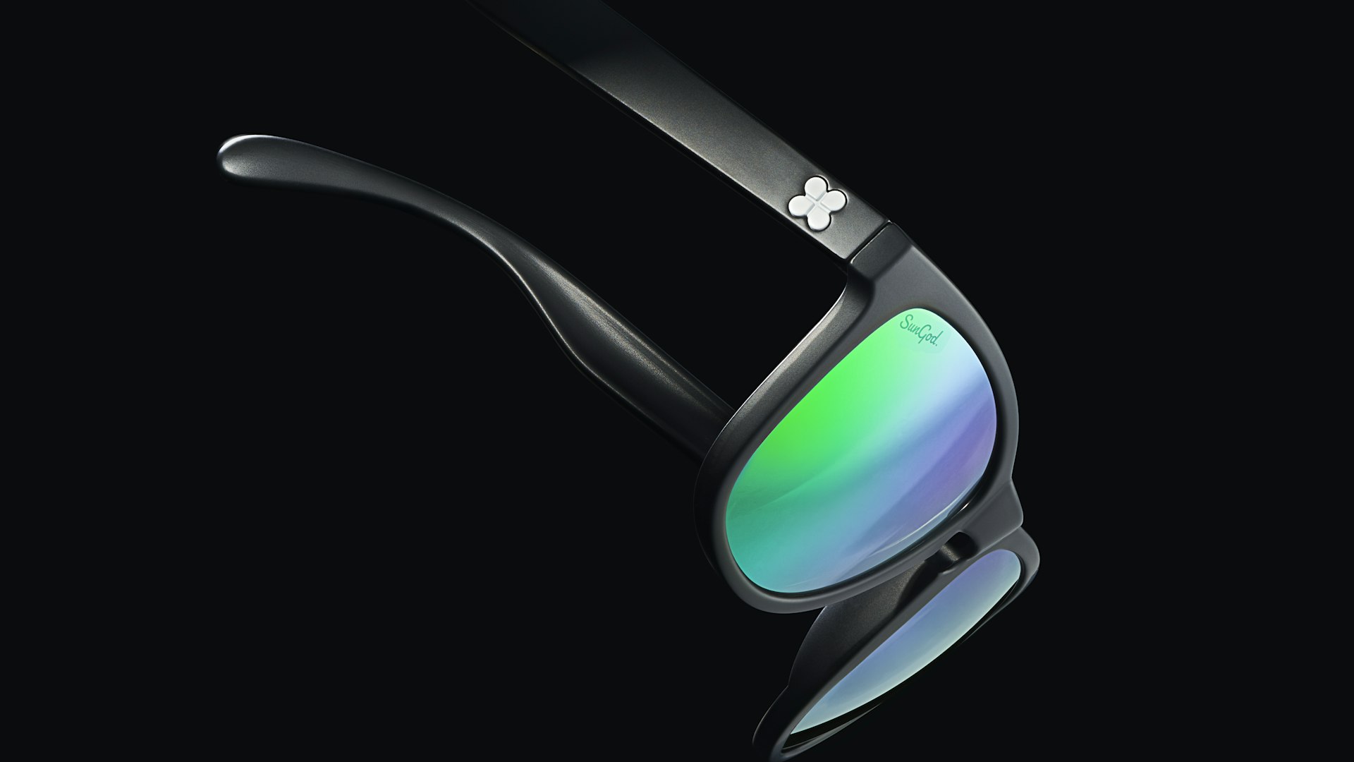 Pro Performance Rx Logo Green Lens Sunglasses | SunGod. See Better.