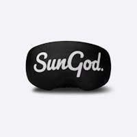 Black SunGod Ski Goggle Protector with white logo text