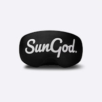 Black SunGod Ski Goggle Protector with white logo text