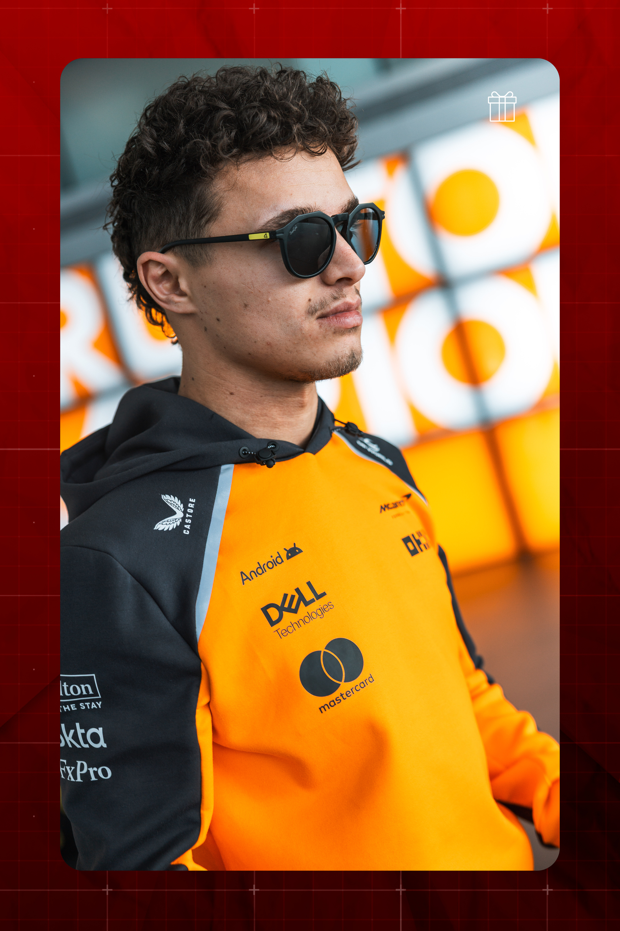 Lando Norris wearing sunglasses