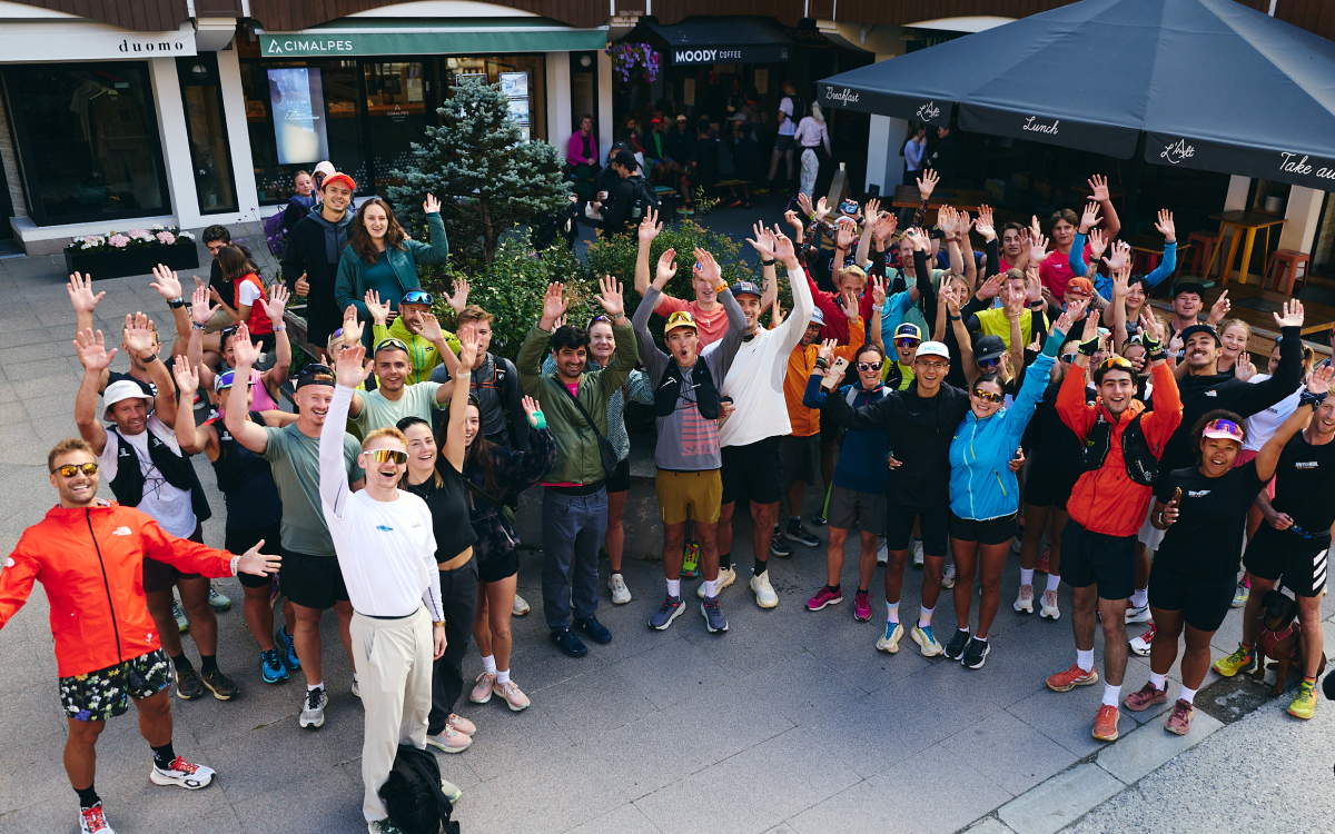 A large group of people cheering