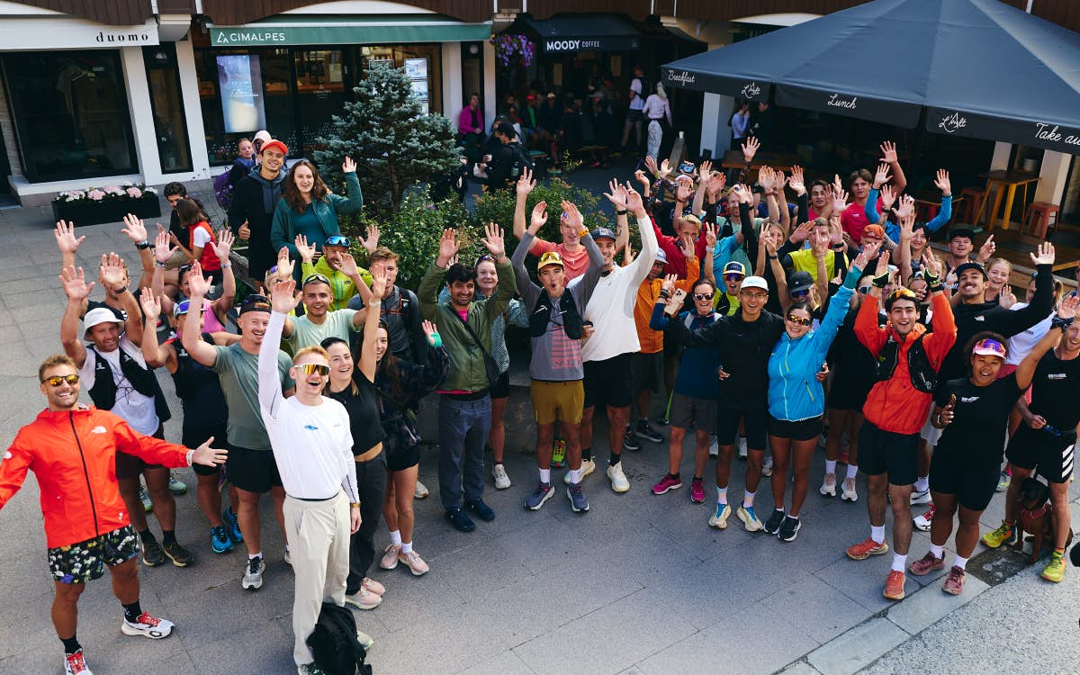 A large group of people cheering