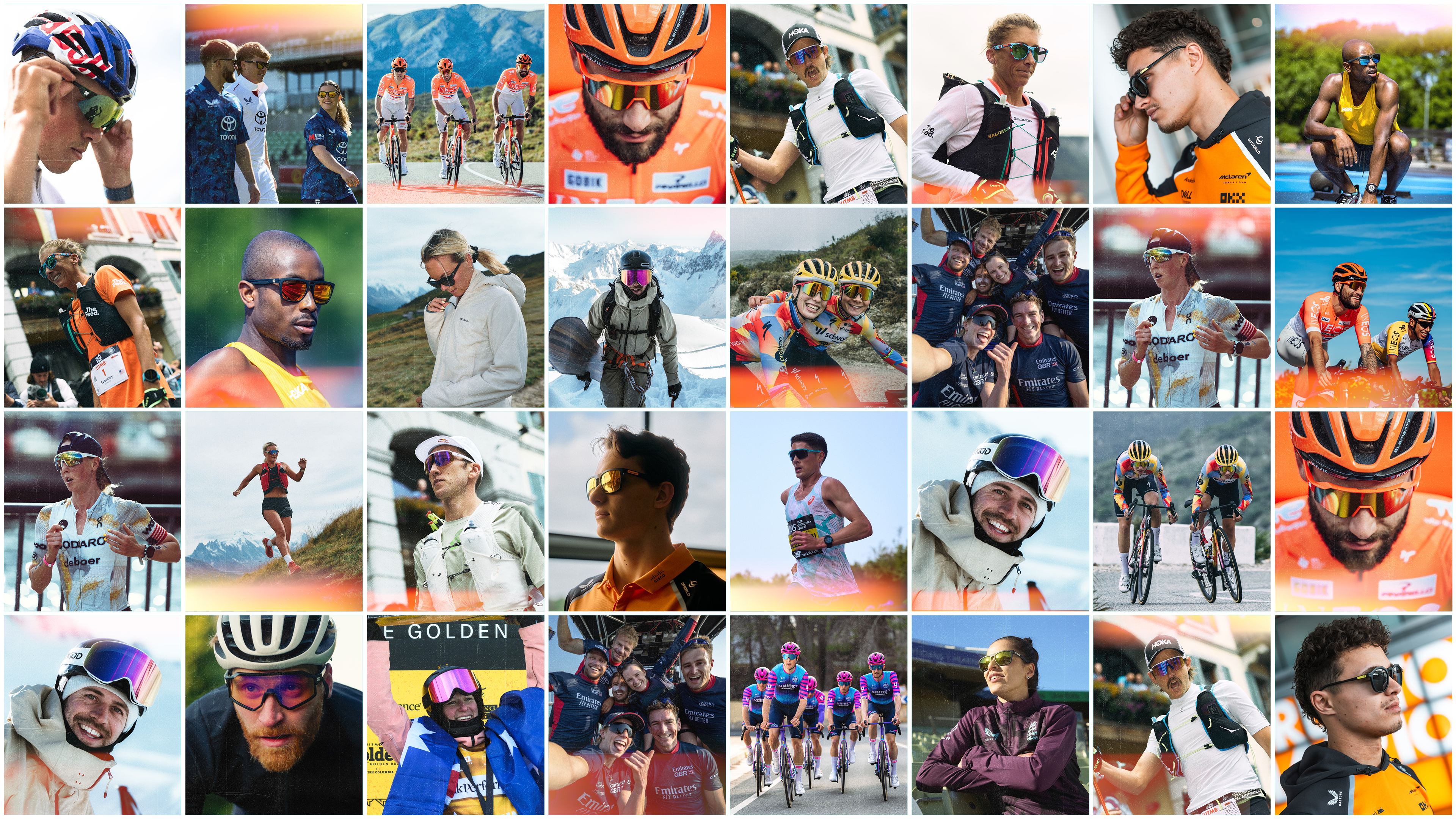 A collage of multiple performance sports athletes